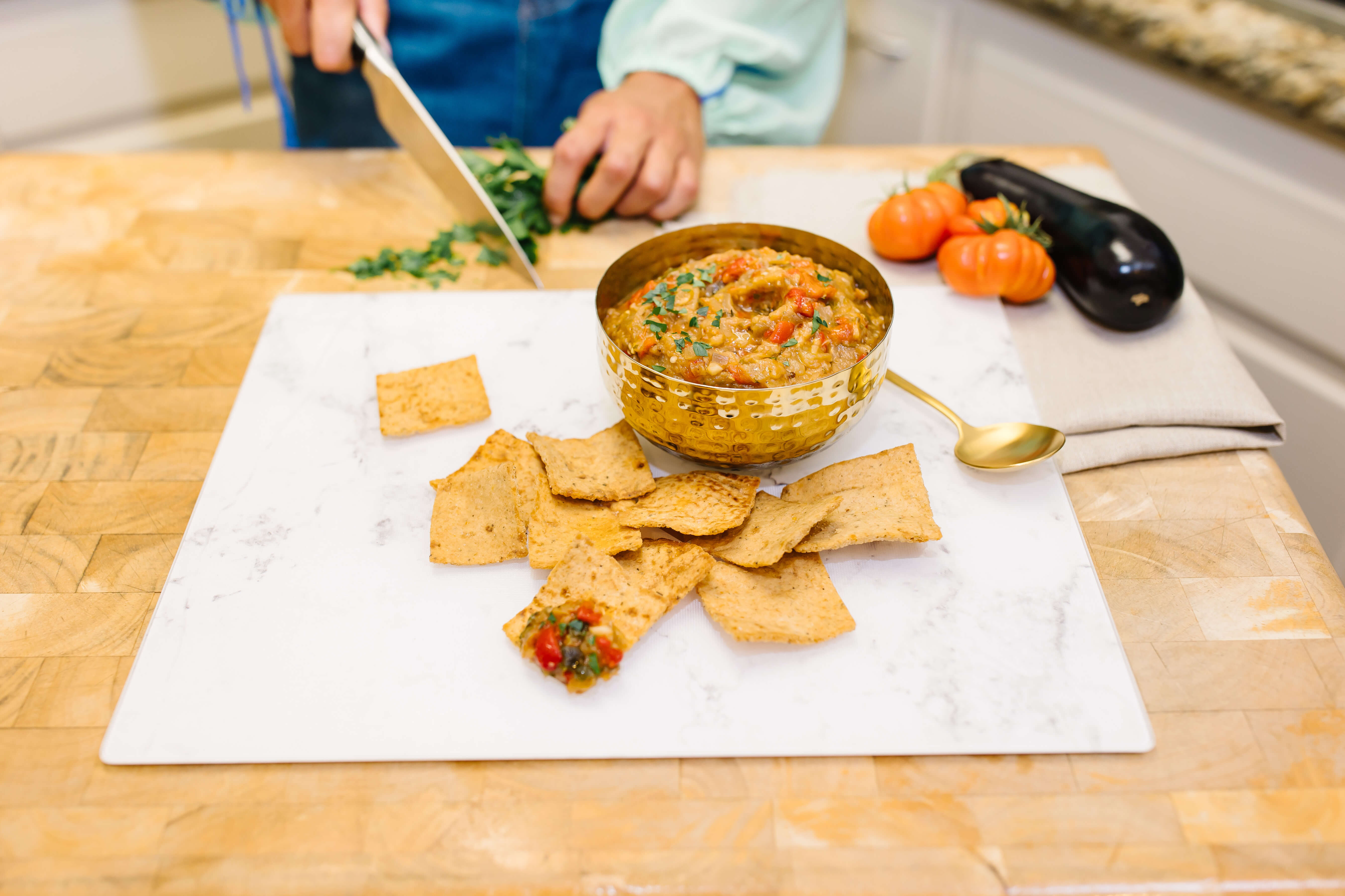 Roasted Eggplant, Tomato & Basil “Ikra” Dip | Stacy's®